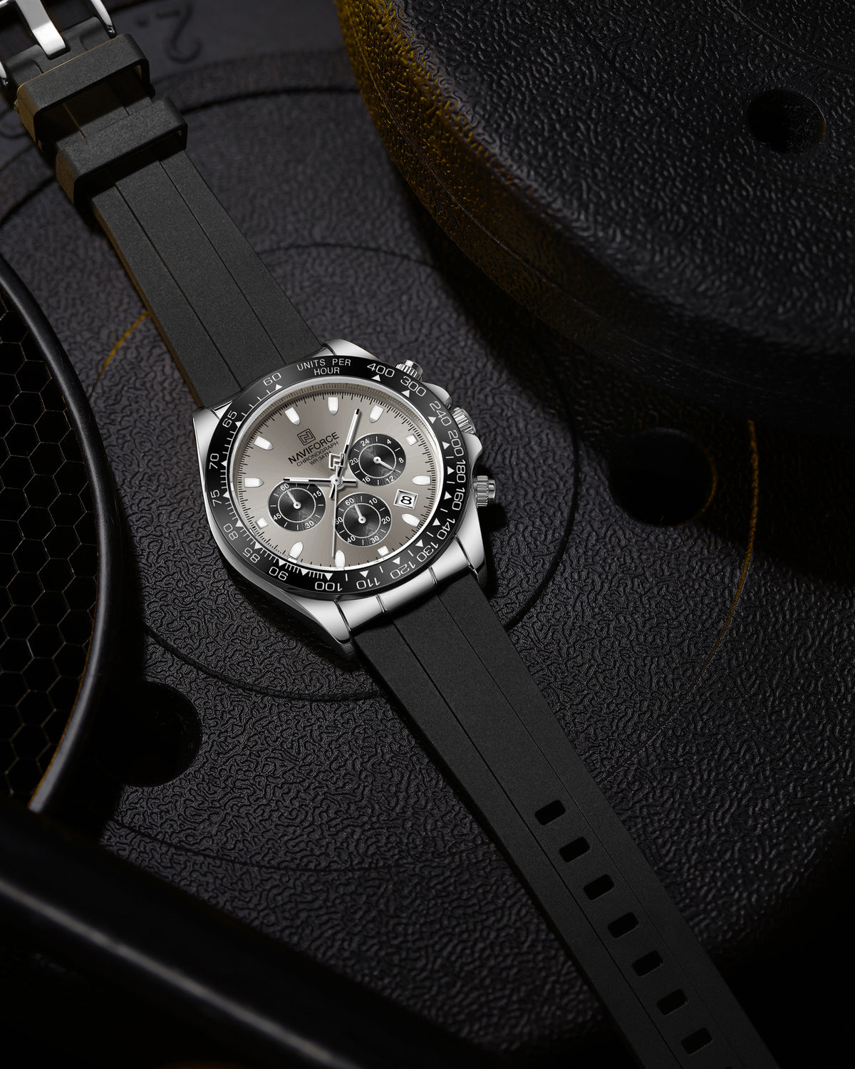 Naviforce 8054 Zenith Men Watch - Black Grey