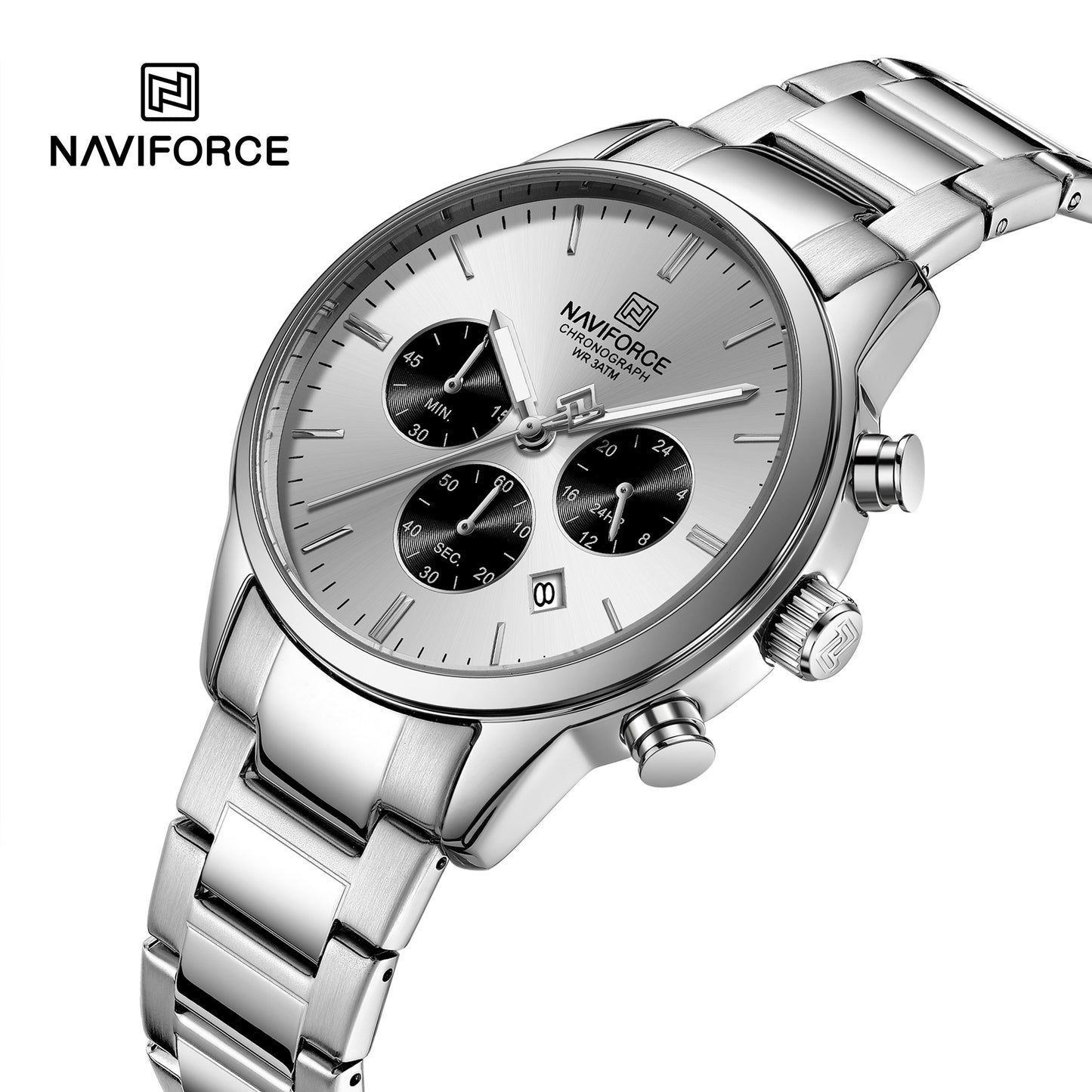 Naviforce 8076 Ambiance Men Watch - Silver