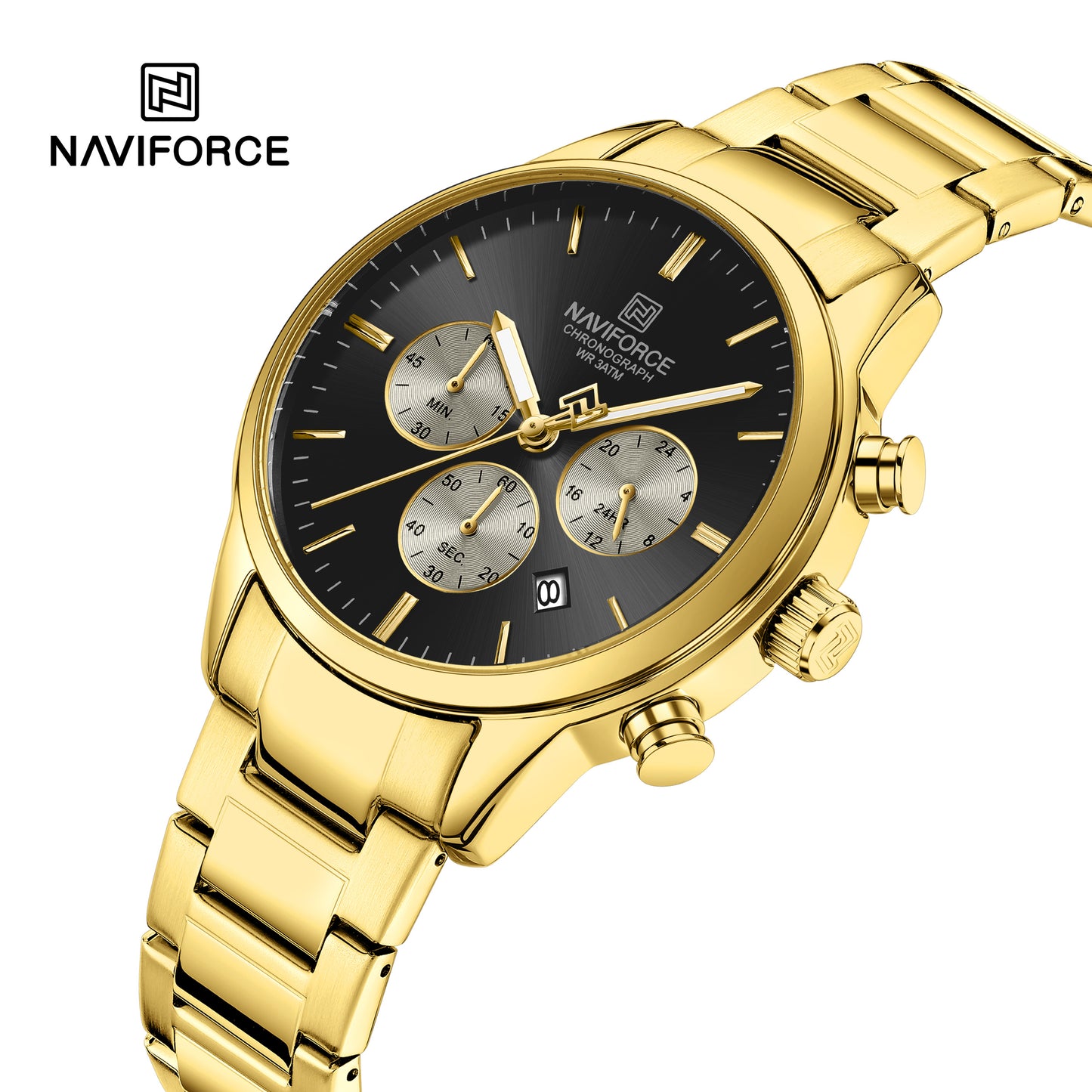 Naviforce 8076 Ambiance Men Watch - Gold Black