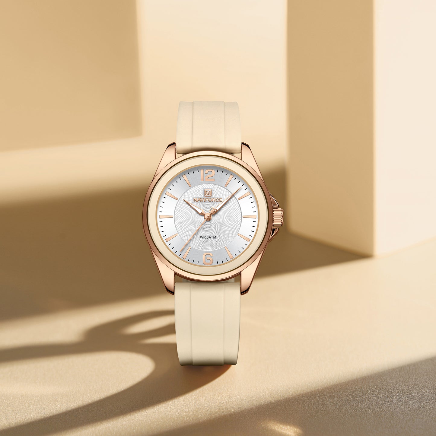 Naviforce 5068 Spark Women Watch - Cream RoseGold