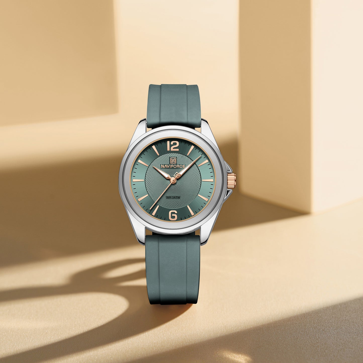 Naviforce 5068 Spark Women Watch - Green Silver