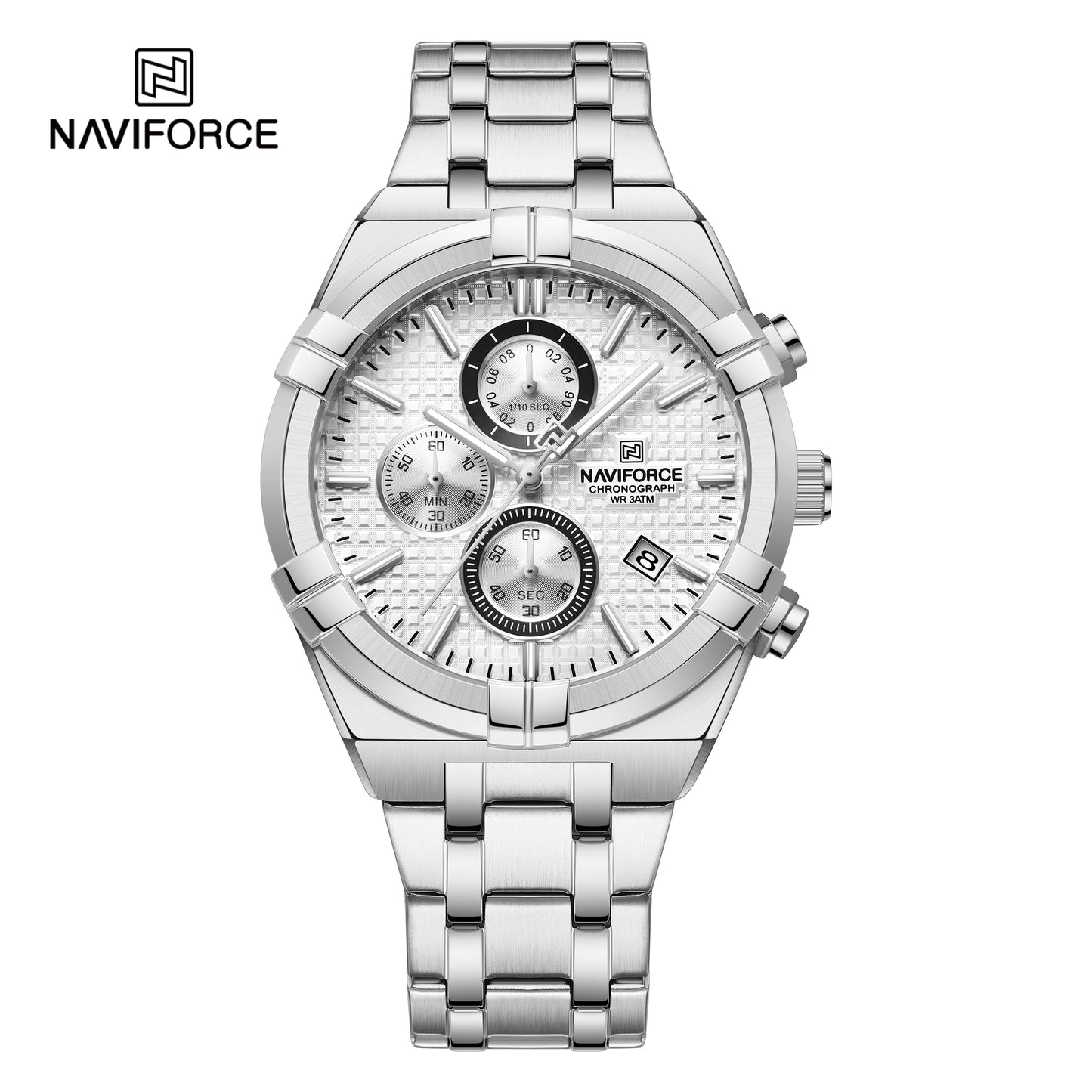 Naviforce 8042 Baymax Classic Men Watch - Silver