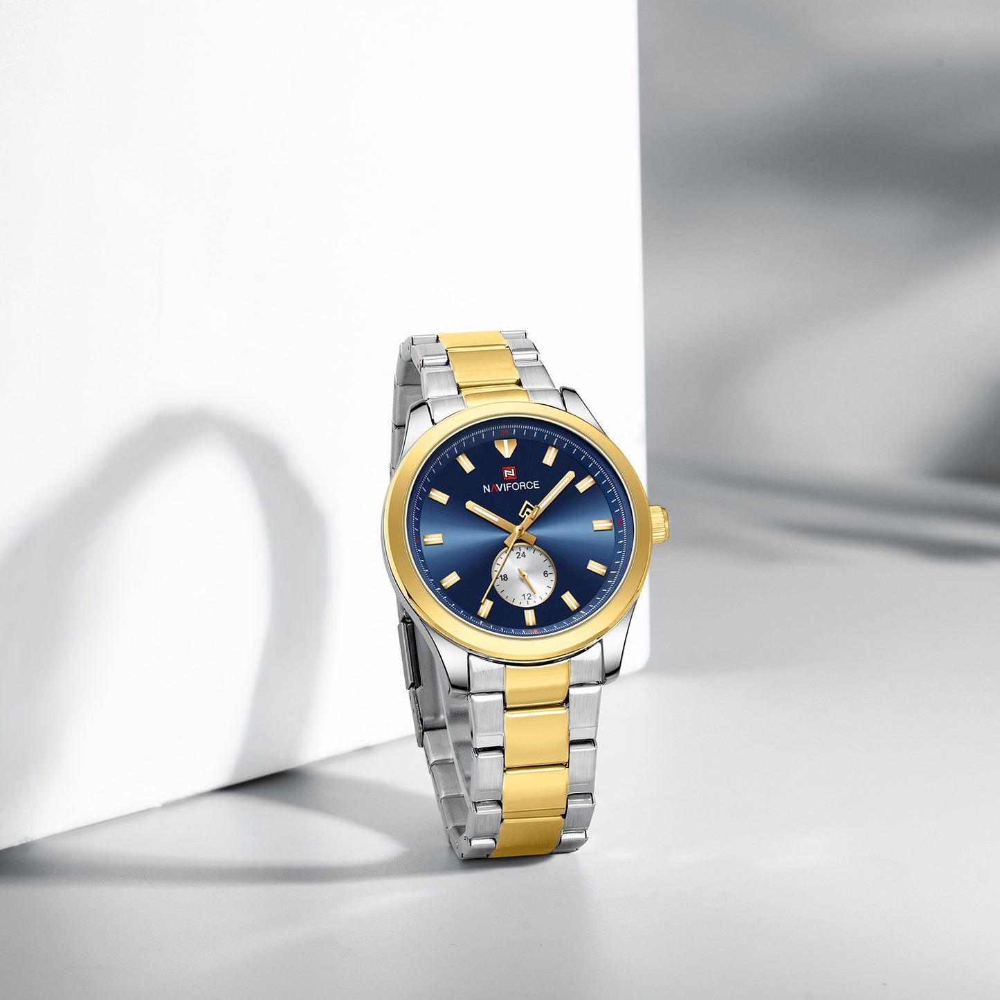 Naviforce 9231 TerraTime Men Watch - SilverGold Blue
