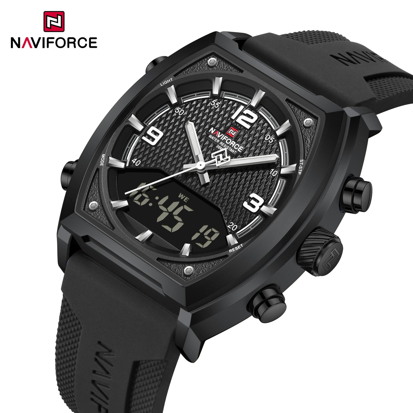 Naviforce 9242 Octagon Men Watch - Black