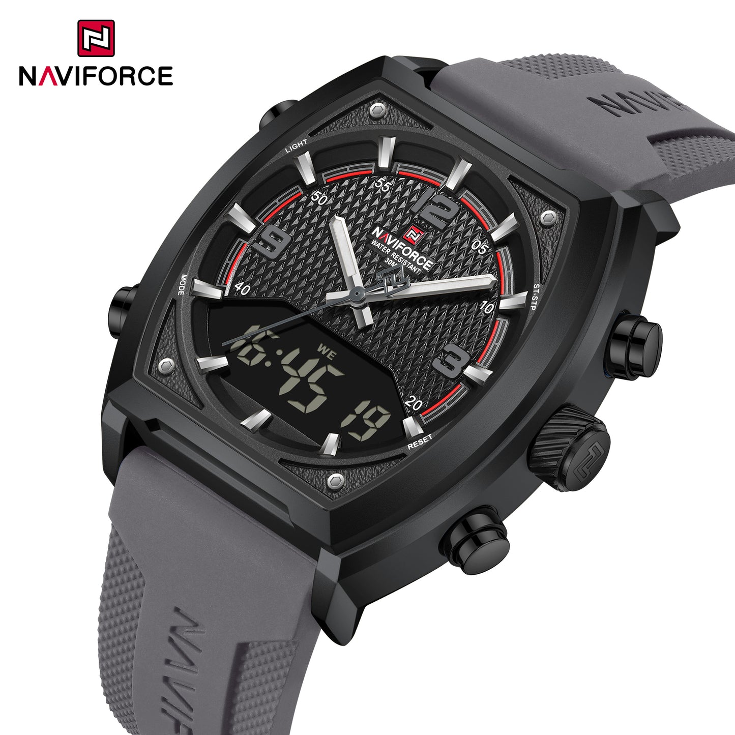 Naviforce 9242 Octagon Men Watch - Grey