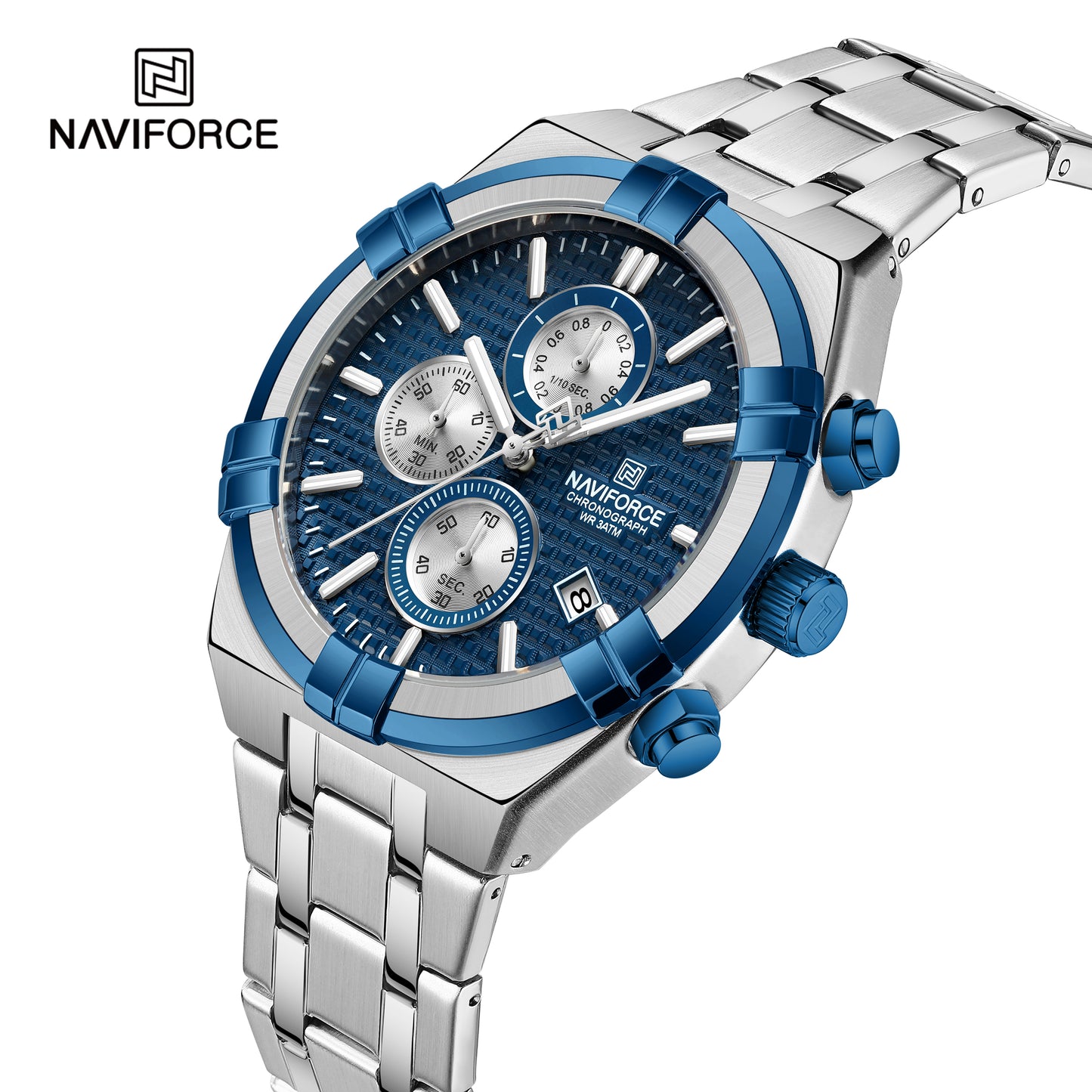 Naviforce 8042 Baymax Classic Men Watch - Silver Blue