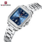 Naviforce 9239 Luxury Couple Watch - Silver Blue