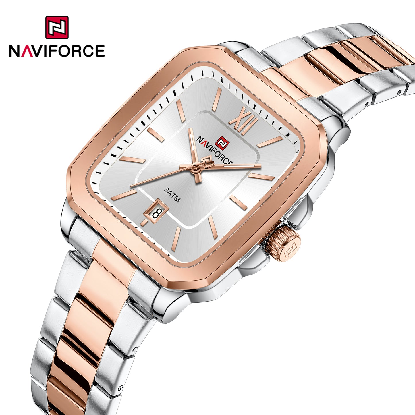 Naviforce 9239 Cupid Couple Watch - Silver RoseGold