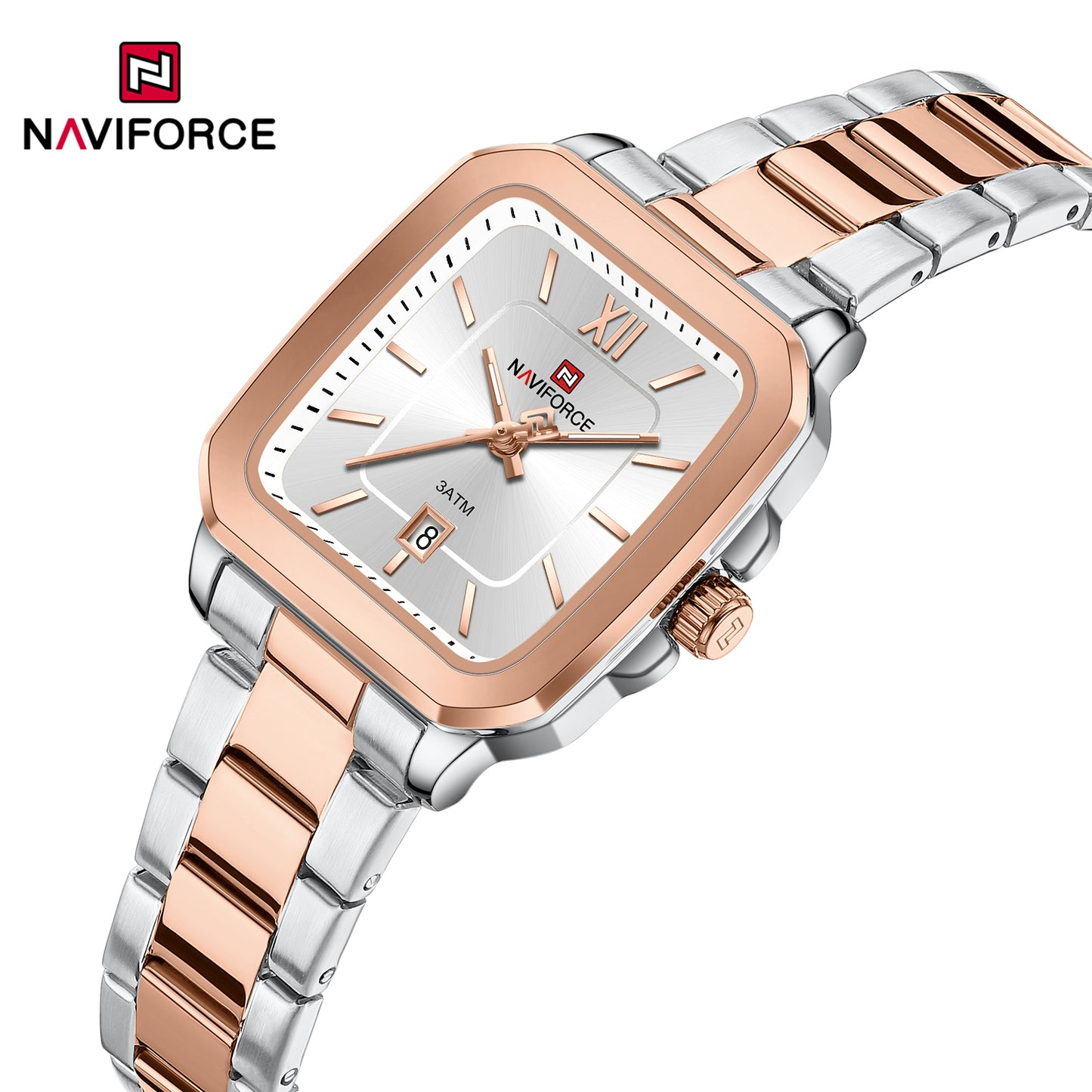 Naviforce 9239 Cupid Couple Watch - Silver RoseGold
