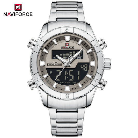 Naviforce 9259 Prime Men Stainless Steel Watch - Silver Grey