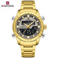 Naviforce 9259 Prime Men Stainless Steel Watch - Gold Grey