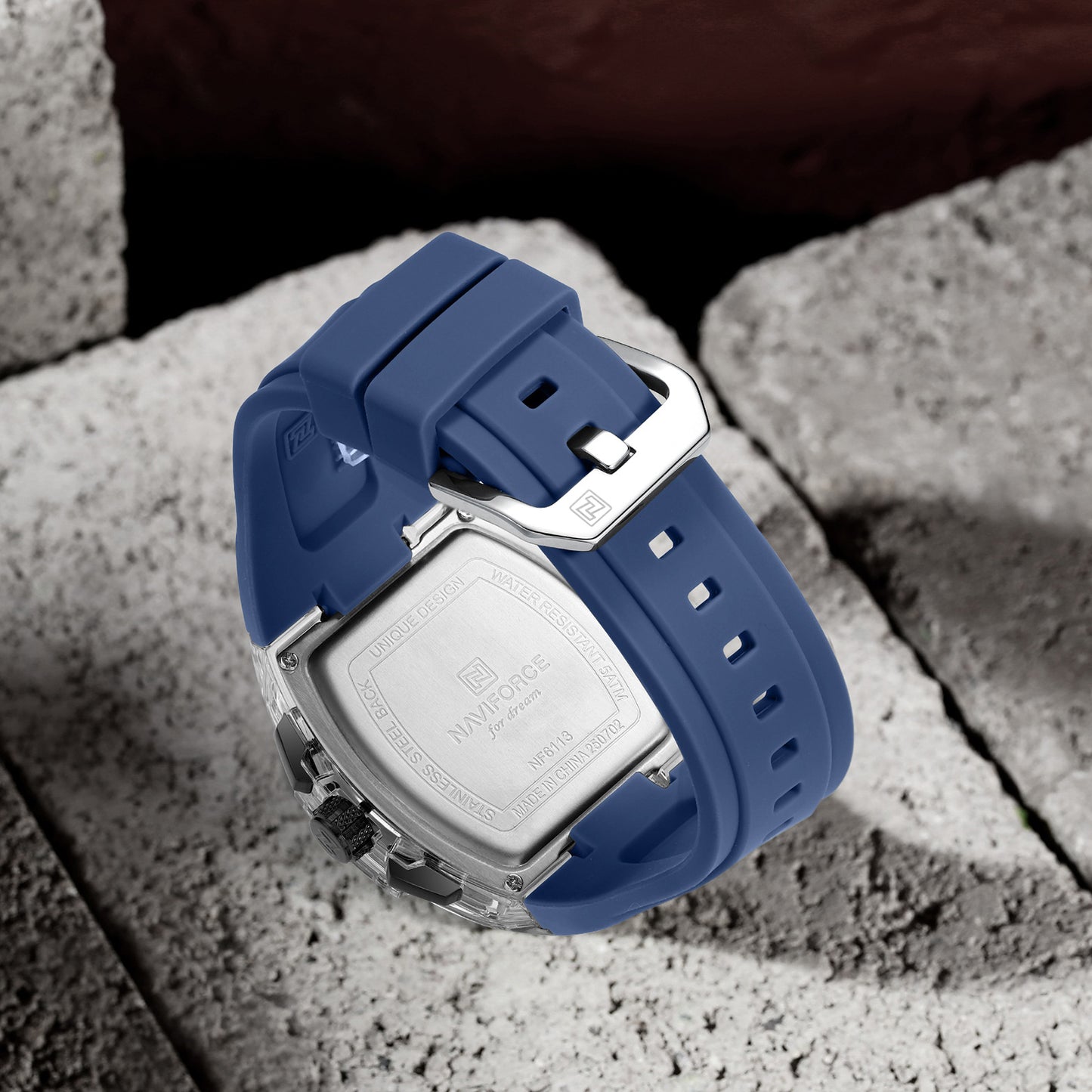 Naviforce 6113 Kwada Chrono Silicone Watch - Blue