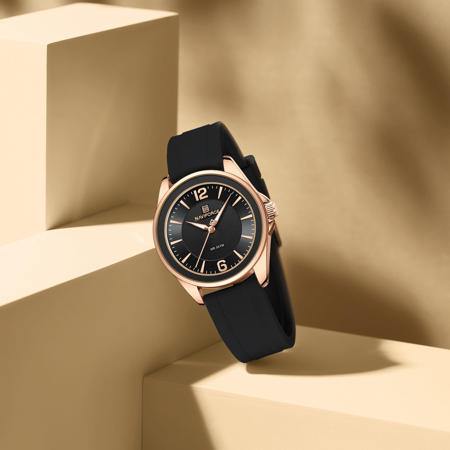 Naviforce 5068 Spark Women Watch - Black RoseGold