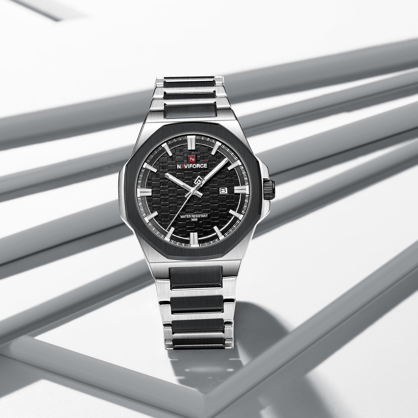Naviforce 9245 Rio Quartz Men Watch - Silver Black