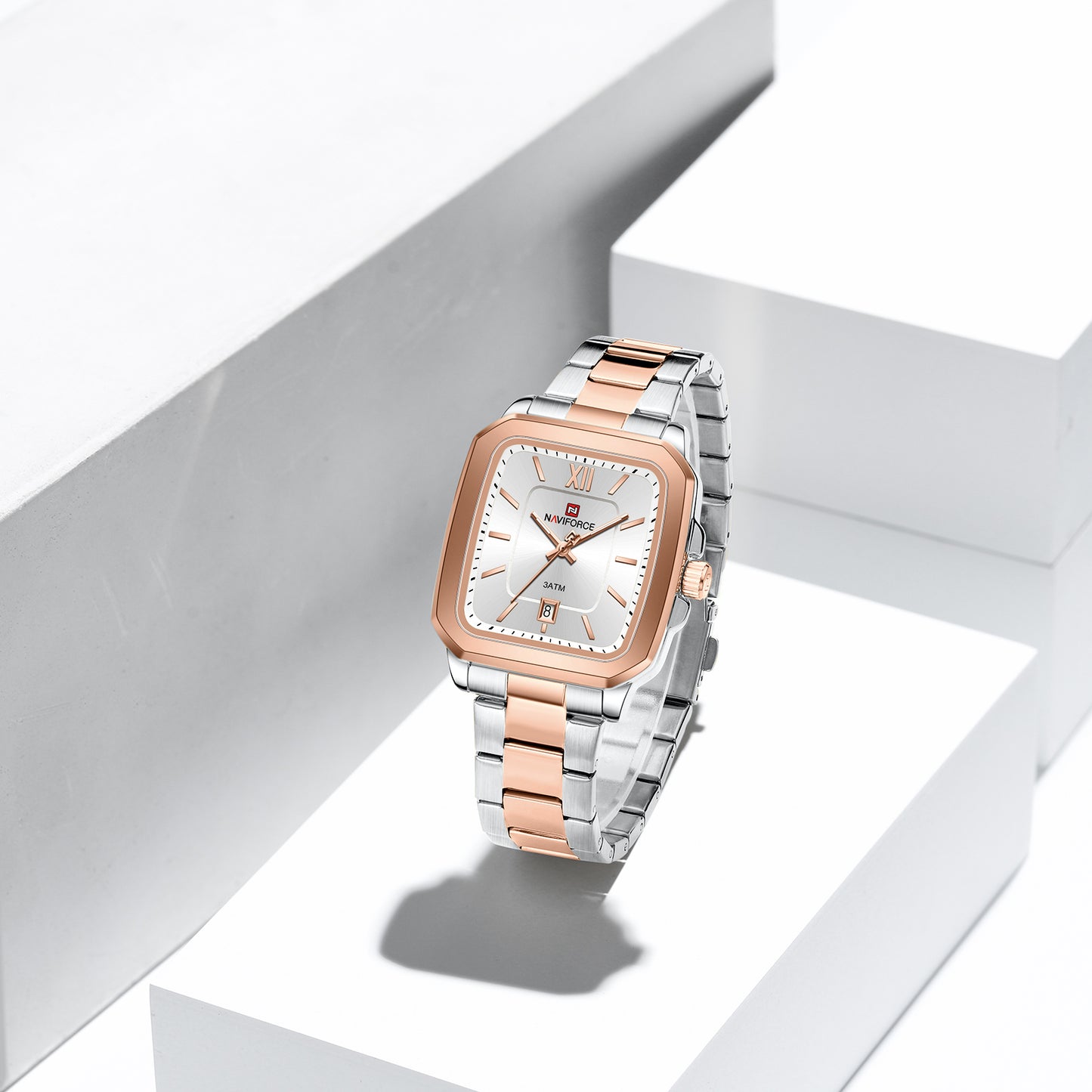 Naviforce 9239 Cupid Couple Watch - Silver RoseGold