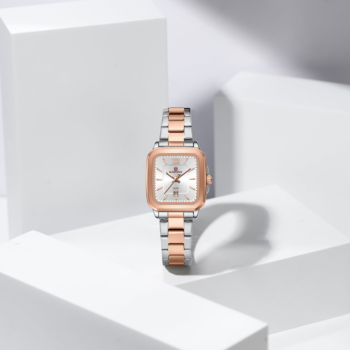 Naviforce 9239 Cupid Couple Watch - Silver RoseGold