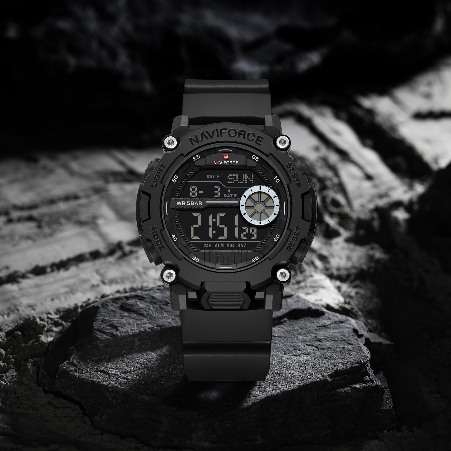 Naviforce 7133 Phantom X Men Silicone Watch - Black
