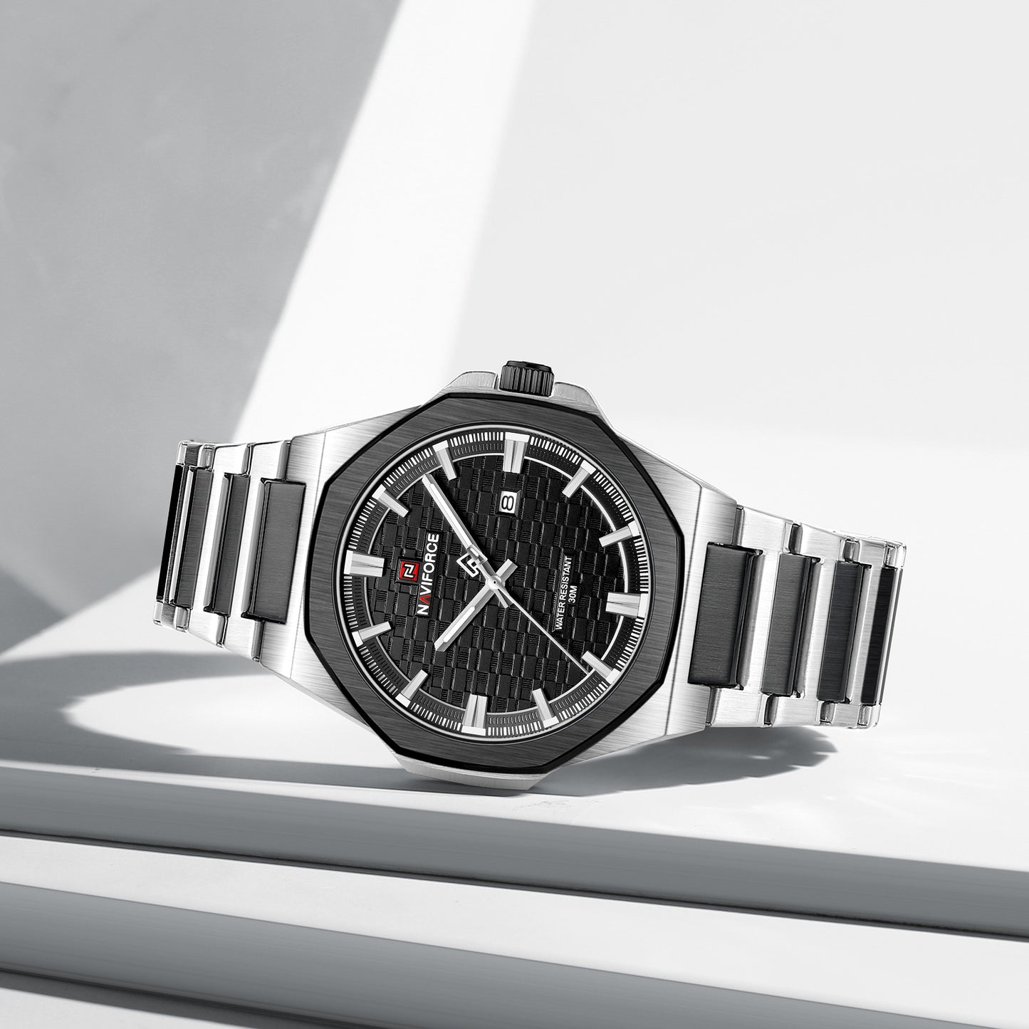 Naviforce 9245 Rio Quartz Men Watch - Silver Black