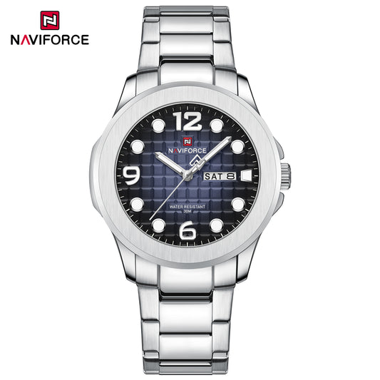 Naviforce 9244 LuminoX Men Watch - Silver Blue