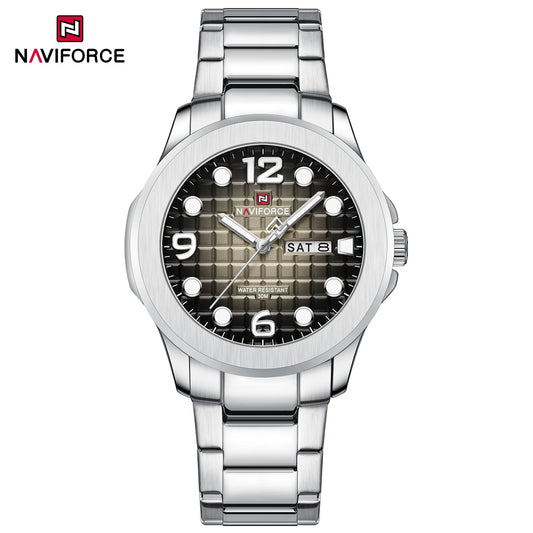 Naviforce 9244 Dynasty Men Watch - Silver Grey