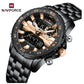 Naviforce 9234 Unicorn Men Watch - Black RoseGold