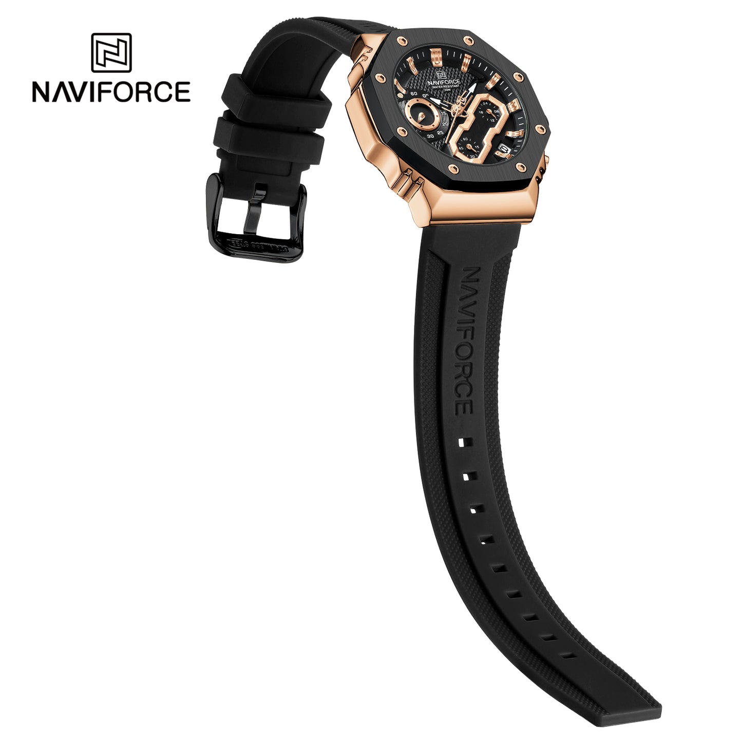 Naviforce 8035 Azaria Couple Watch - RoseGold Black