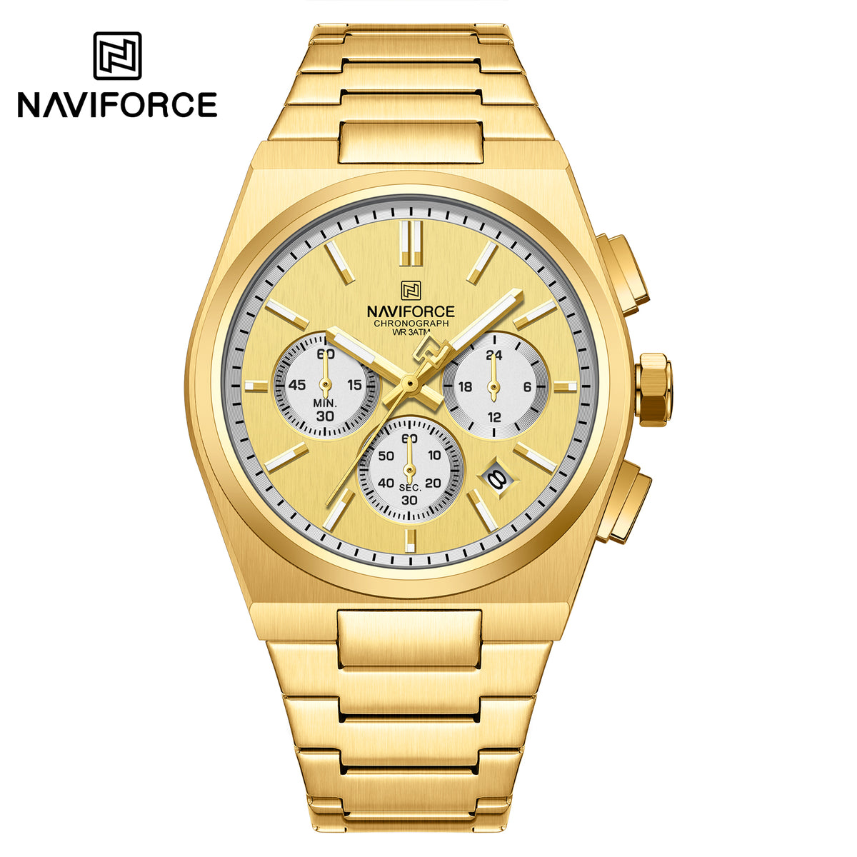 Naviforce 8048 Cupid Male Watch- Gold