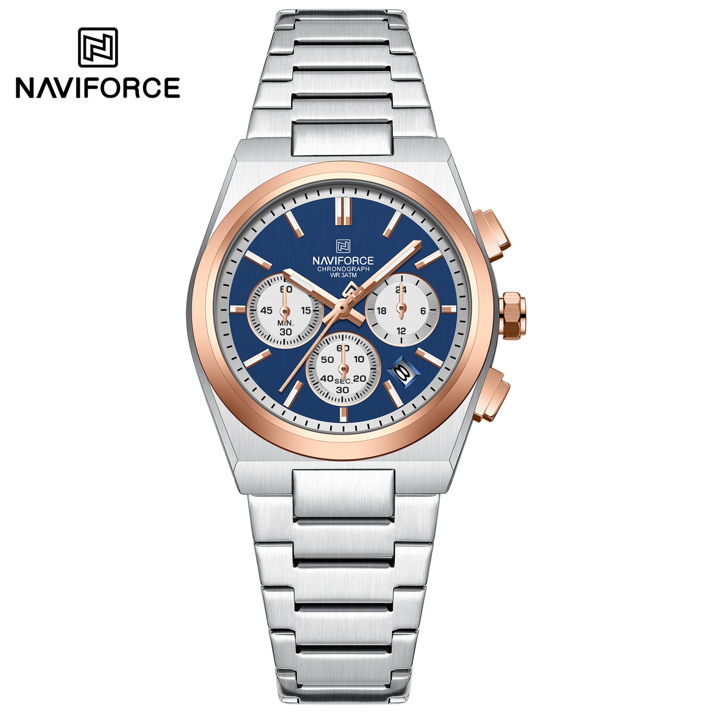 Naviforce 8048 Cupid Couple Watch - Silver RoseGold-Blue