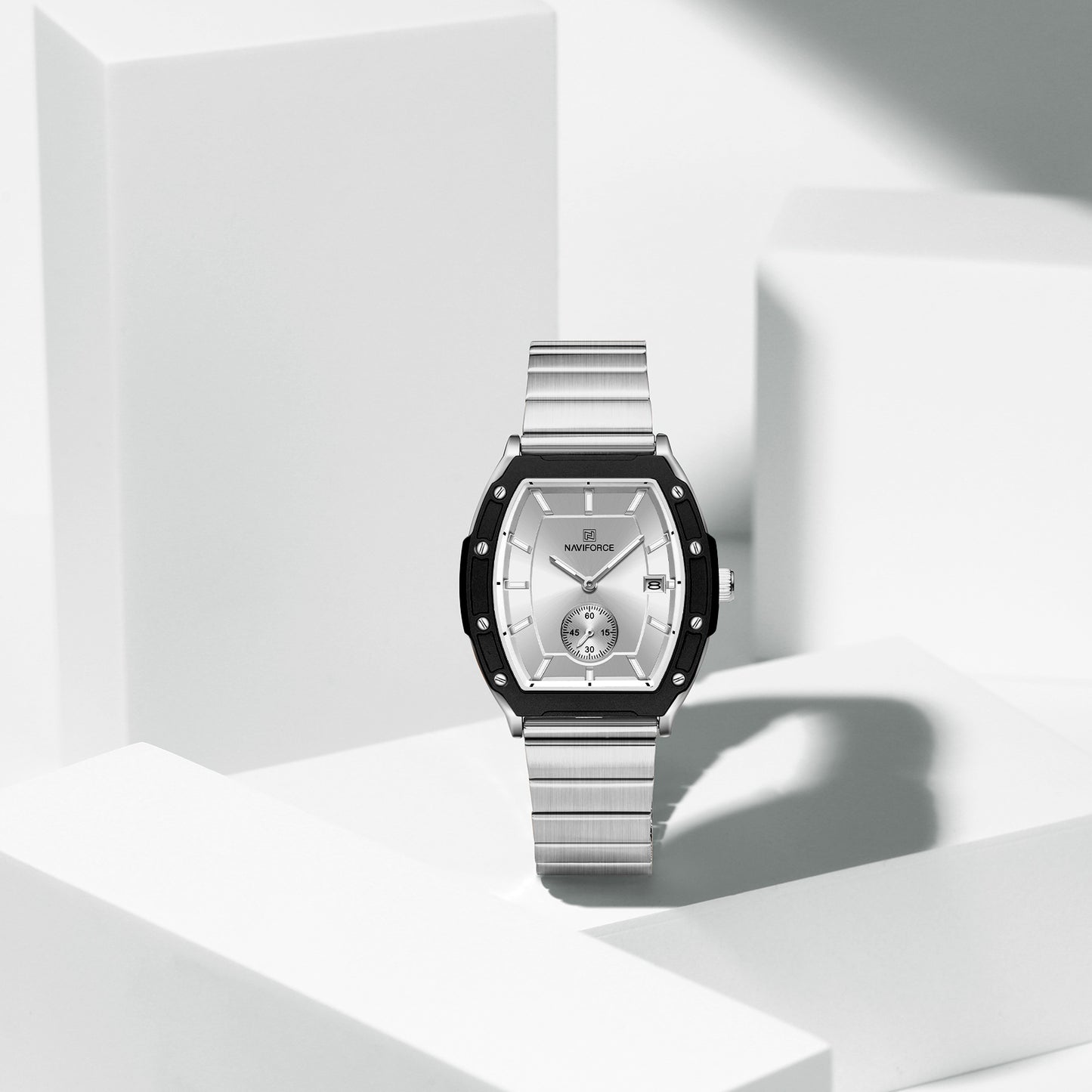 Naviforce NF8068 Paris Couple Watch - Silver