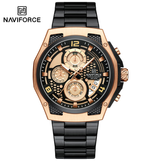 Naviforce 8051S Sentry Men Watch - RoseGold Black