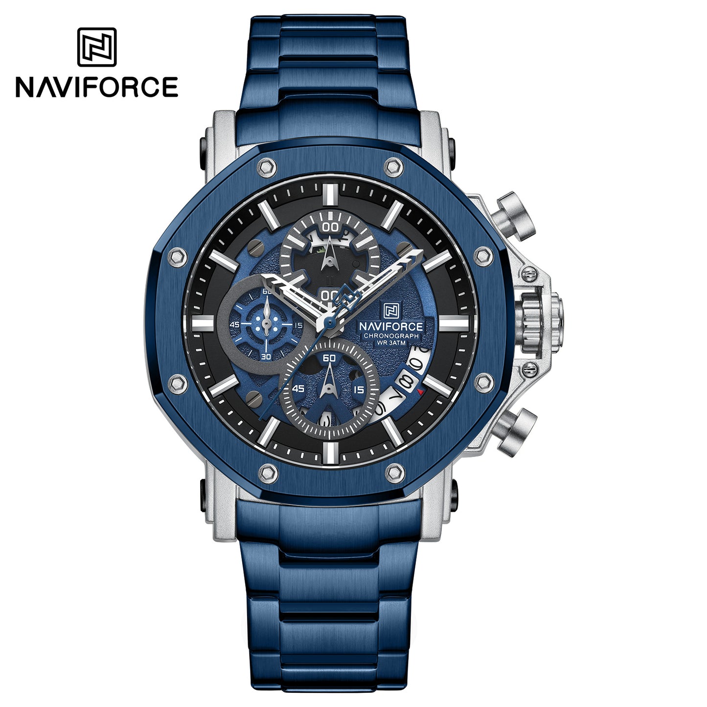 Naviforce 8065 MechaMan Steel Watch - Blue