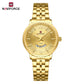 Naviforce 9238 Unico Quartz Couple Watch - Gold