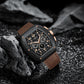 Naviforce 8053 Gently Men Leather Watch - Coffee-Brown