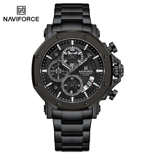 Naviforce 8065 MechaMan Steel Watch - Black