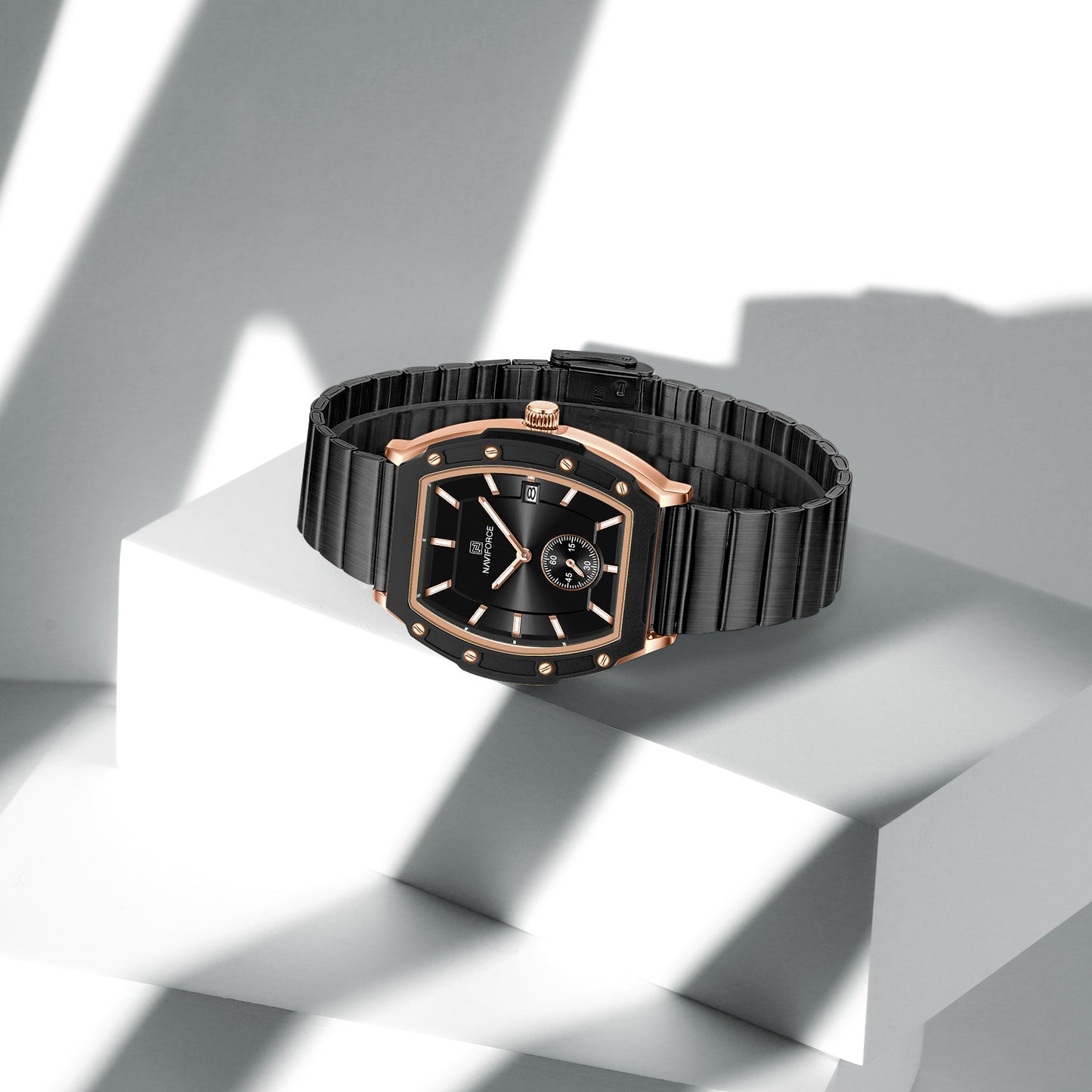 Naviforce NF8068 Paris Couple Watch - Black