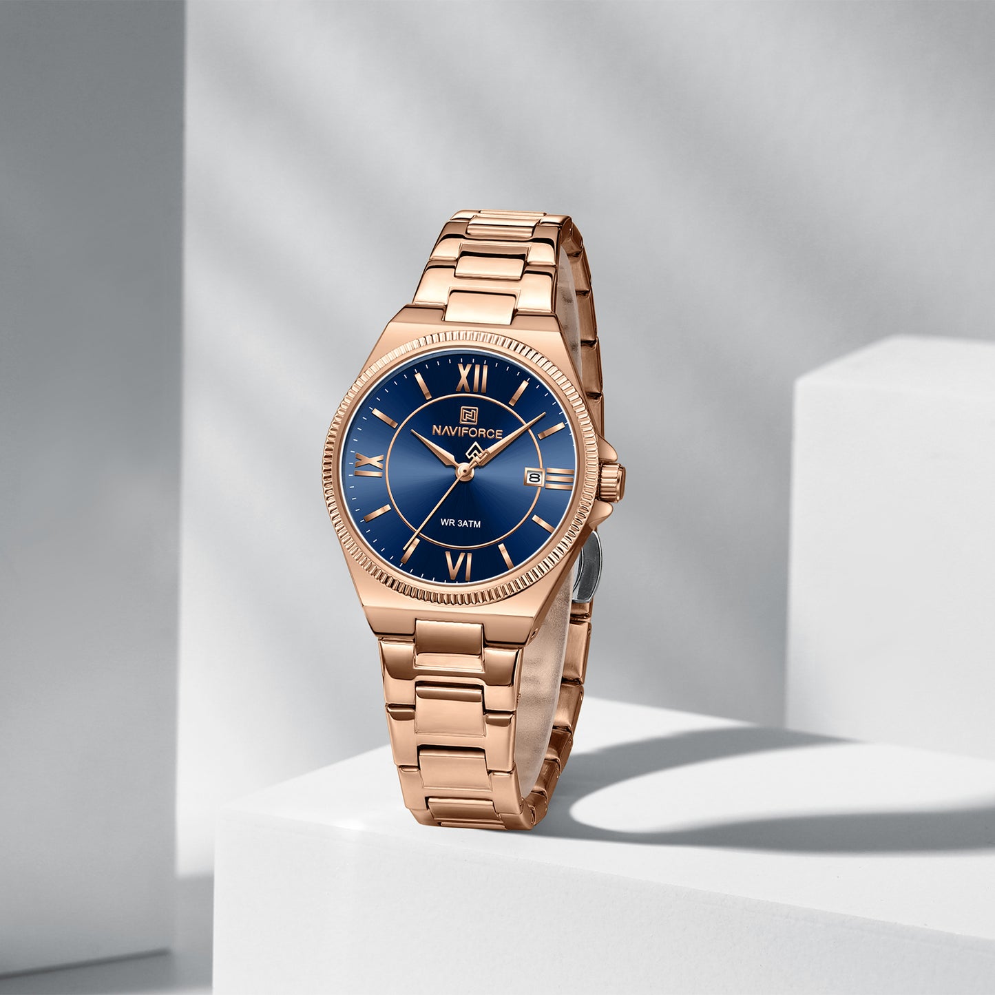 Naviforce 5073 Eva Women Watch -RoseGold Blue