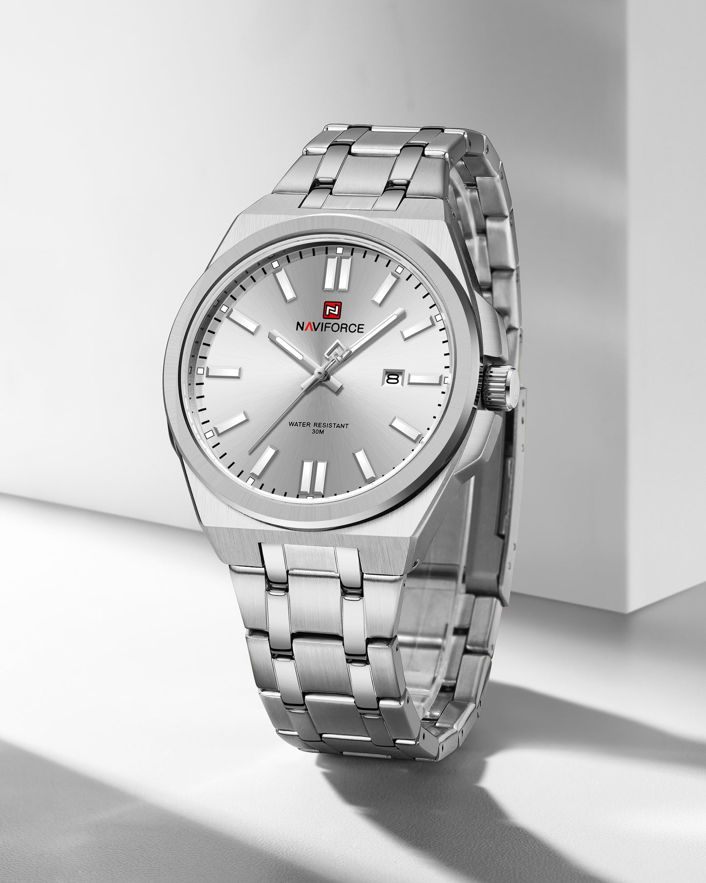 Naviforce 9226 Bloom Luxury Men Watch - Silver