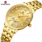 Naviforce 9238 Unico Quartz Couple Watch - Gold