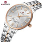 Naviforce 9238 Unico Quartz Couple Watch - Silver Rosegold