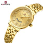 Naviforce 9238 Unico Quartz Couple Watch - Gold