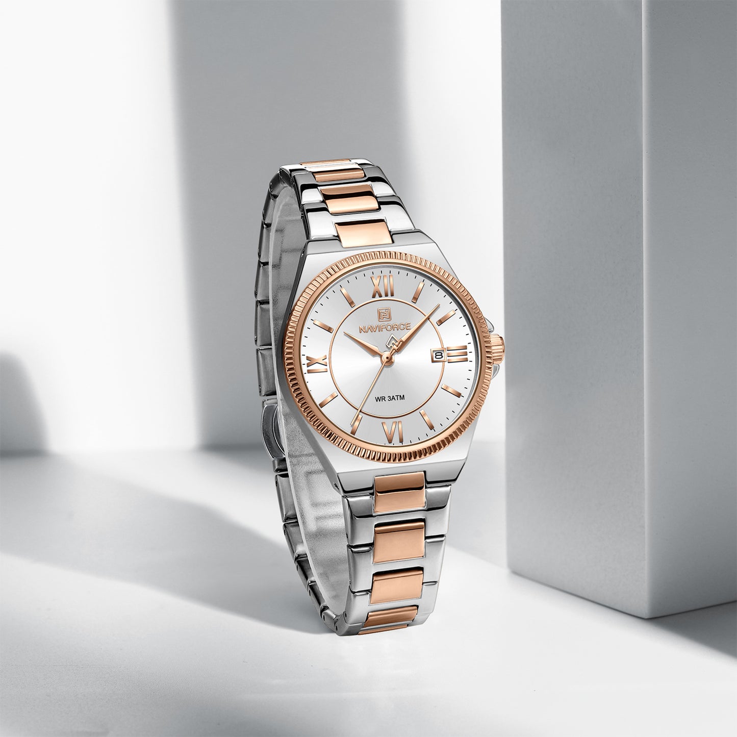 Naviforce 5073 Eva Women Watch -Silver RoseGold