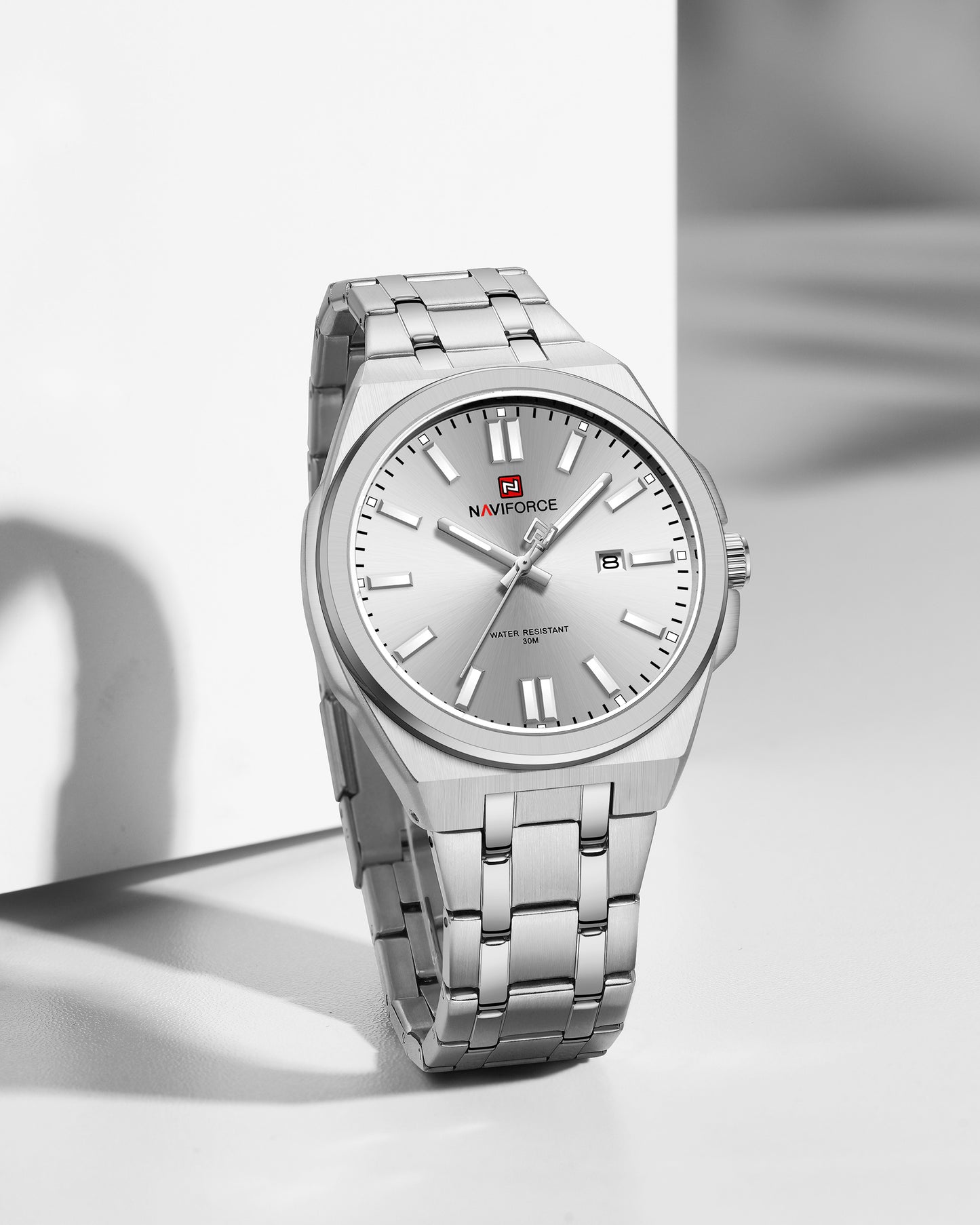 Naviforce 9226 Bloom Luxury Men Watch - Silver