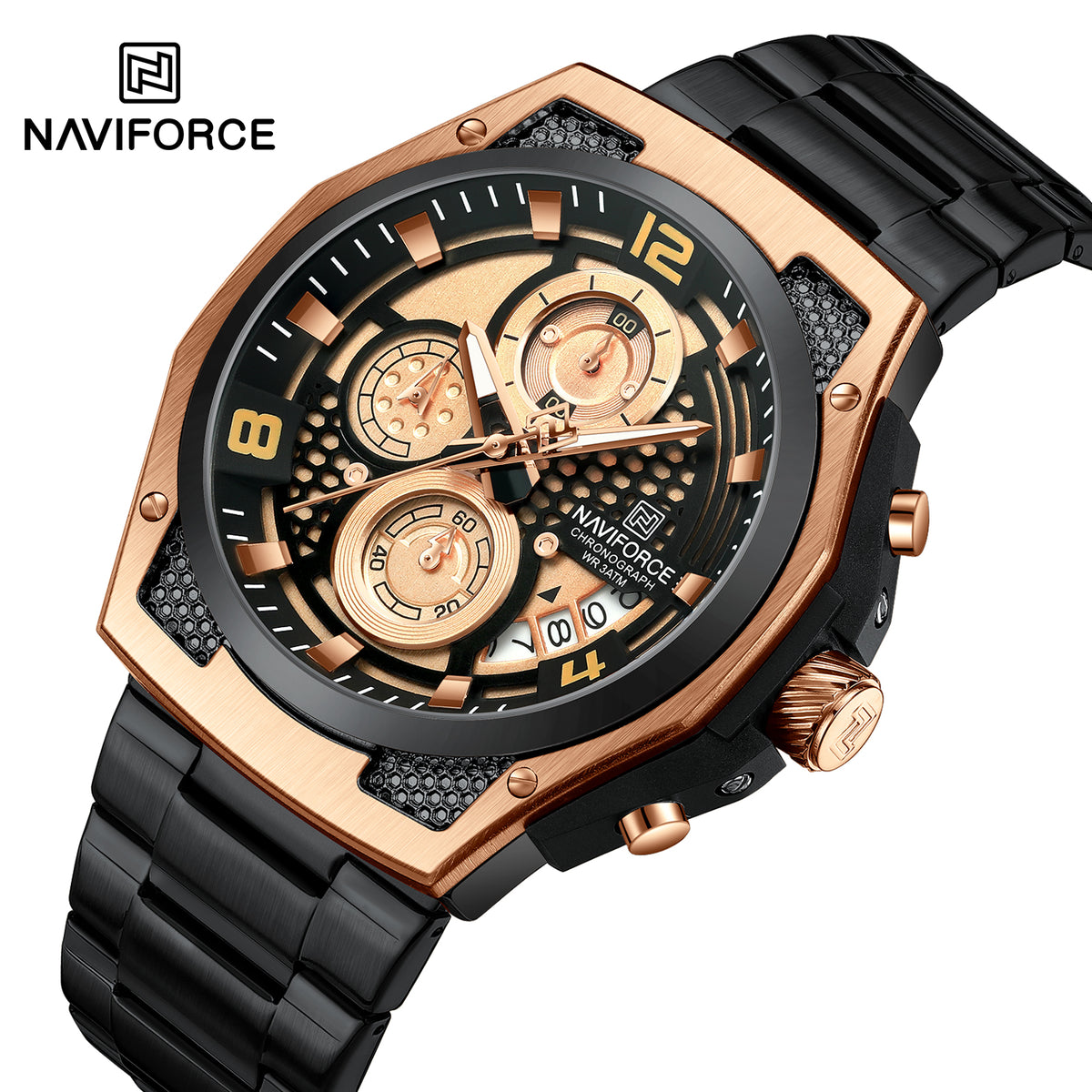 Naviforce 8051S Sentry Men Watch - RoseGold Black