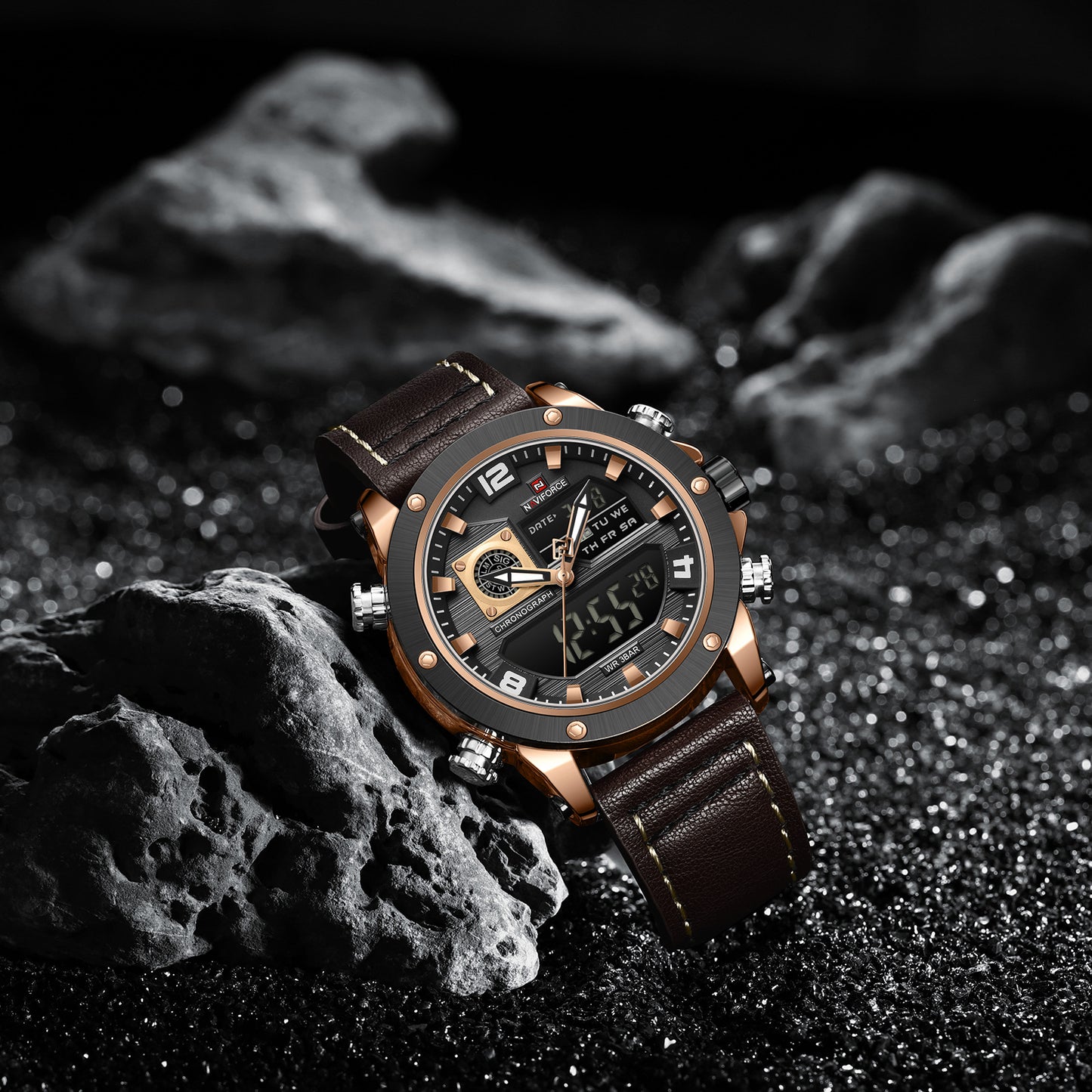 Naviforce 9236 Springbase Men Watch - Brown