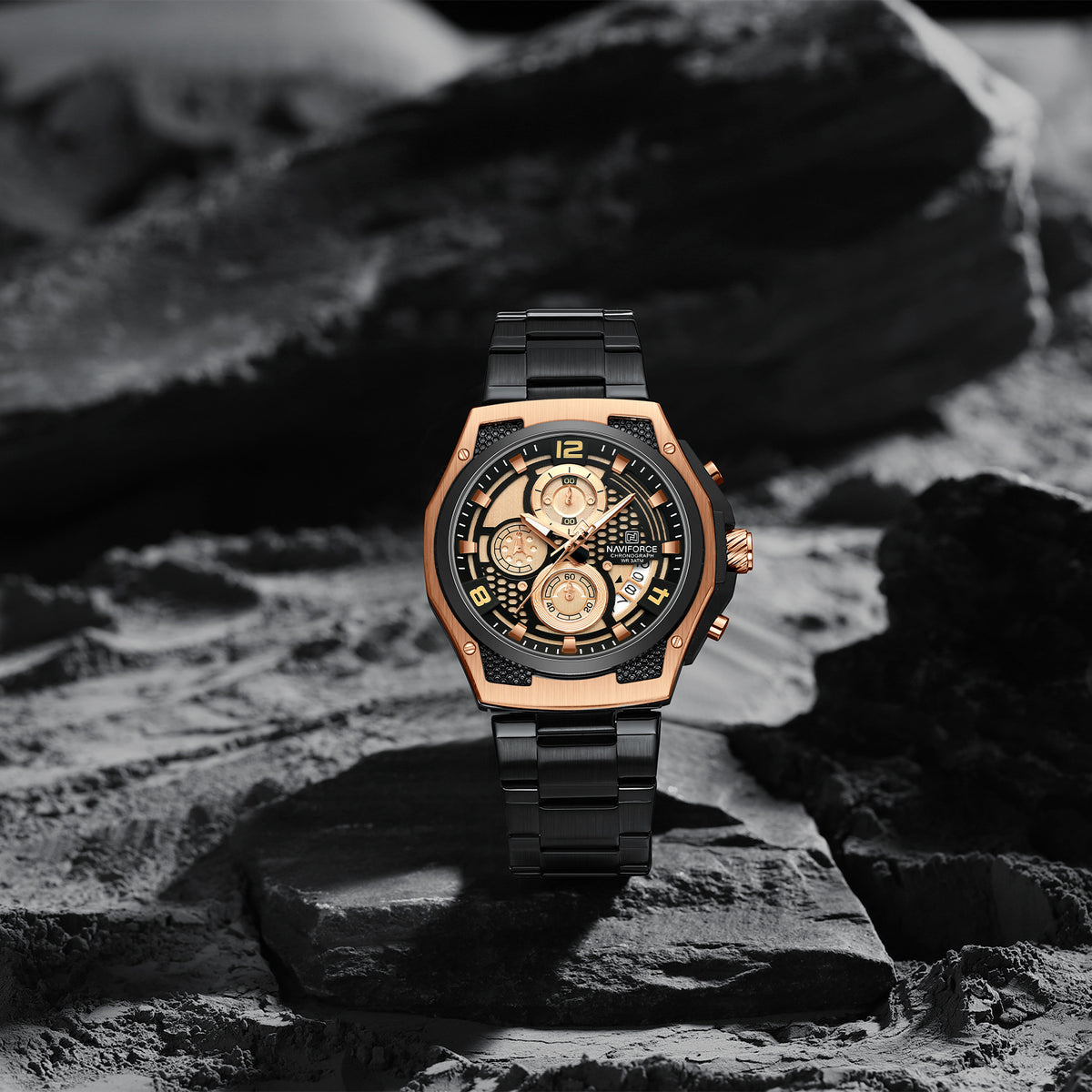 Naviforce 8051S Sentry Men Watch - RoseGold Black