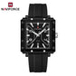 Naviforce 6112 Square Unisex Silicone Watch - Black