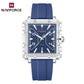 Naviforce 6112 Square Unisex Silicone Watch - Silver Blue