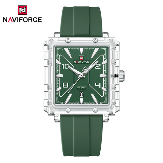 Naviforce 6112 Square Unisex Silicone Watch - Green