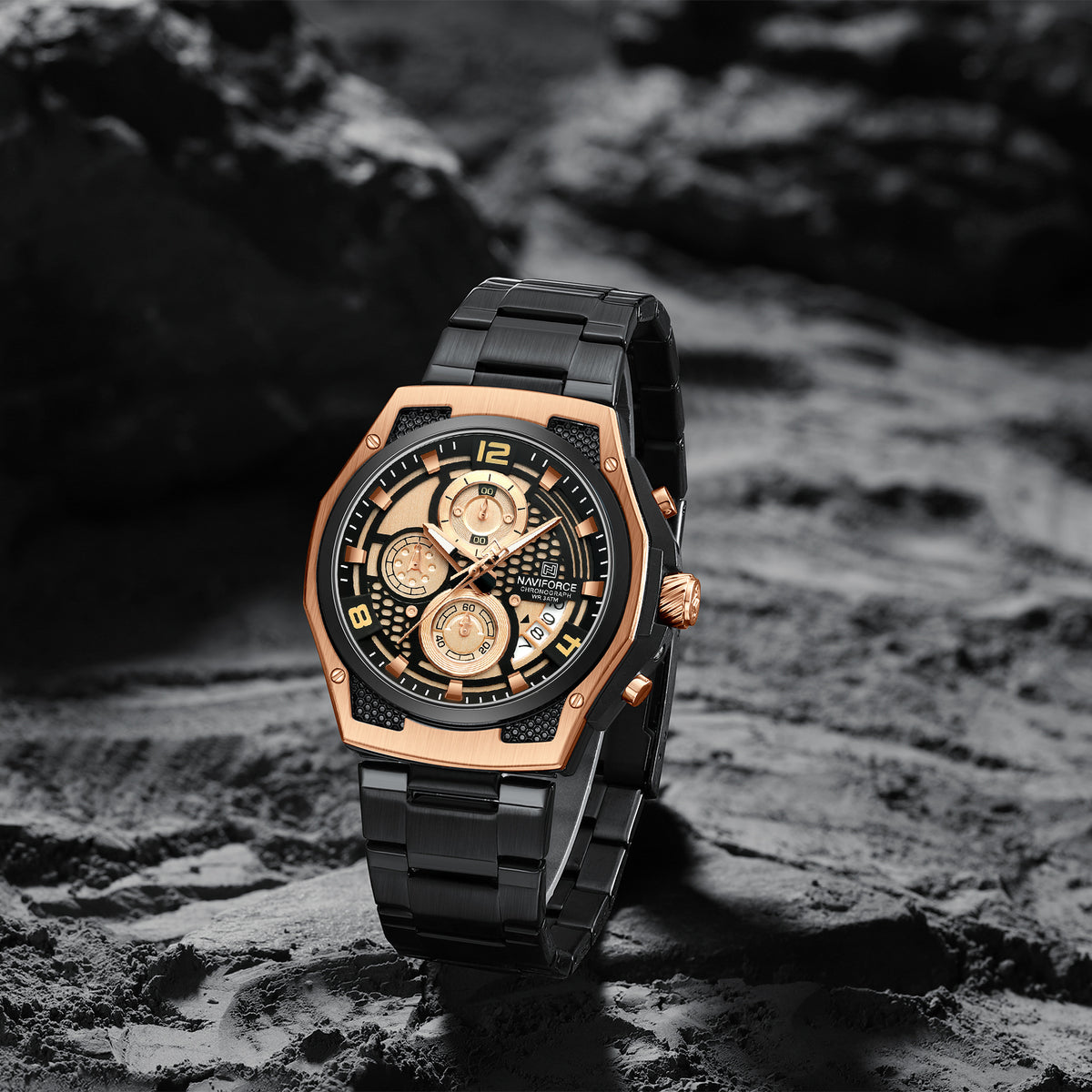 Naviforce 8051S Sentry Men Watch - RoseGold Black