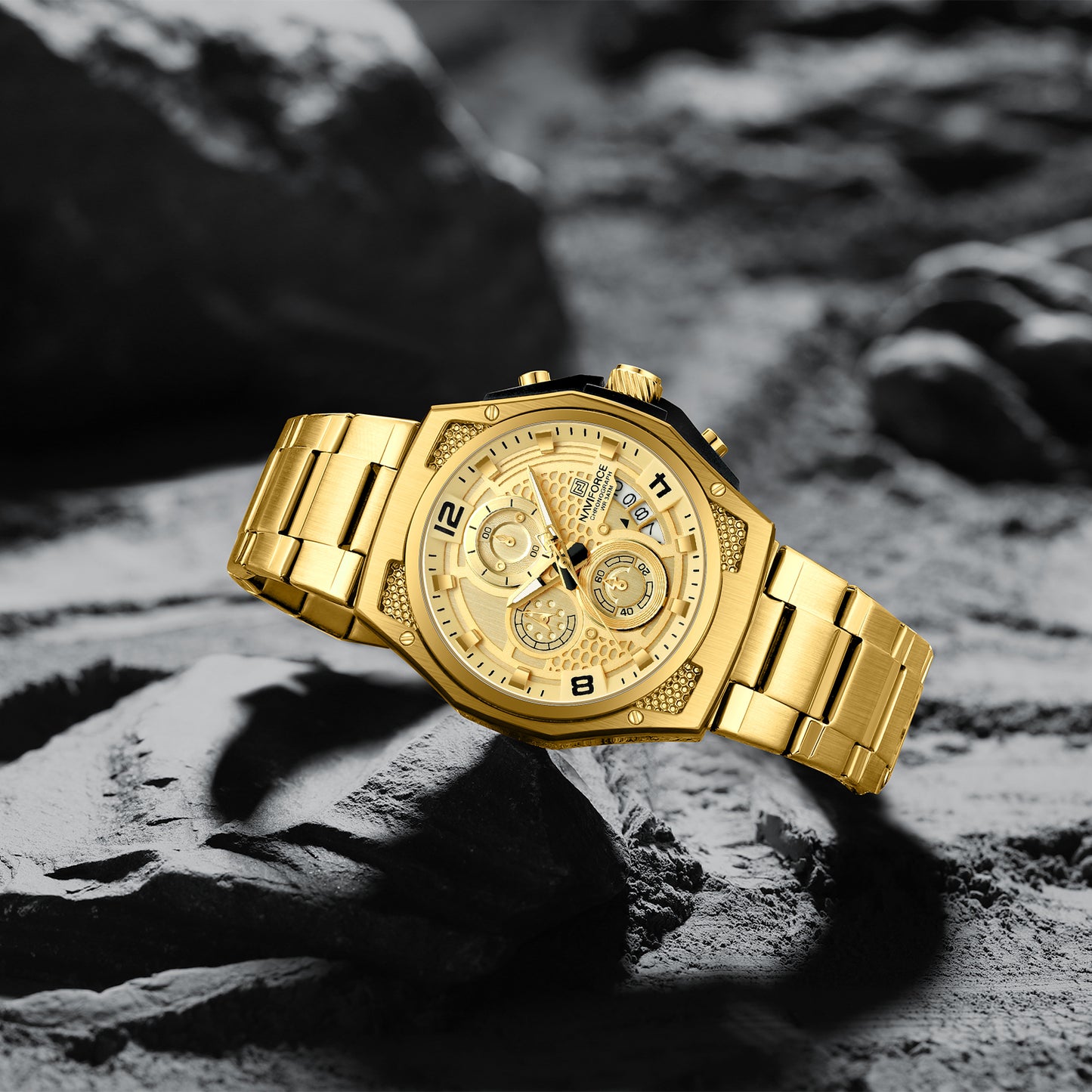 Naviforce 8051S Sentry Men Watch - Gold